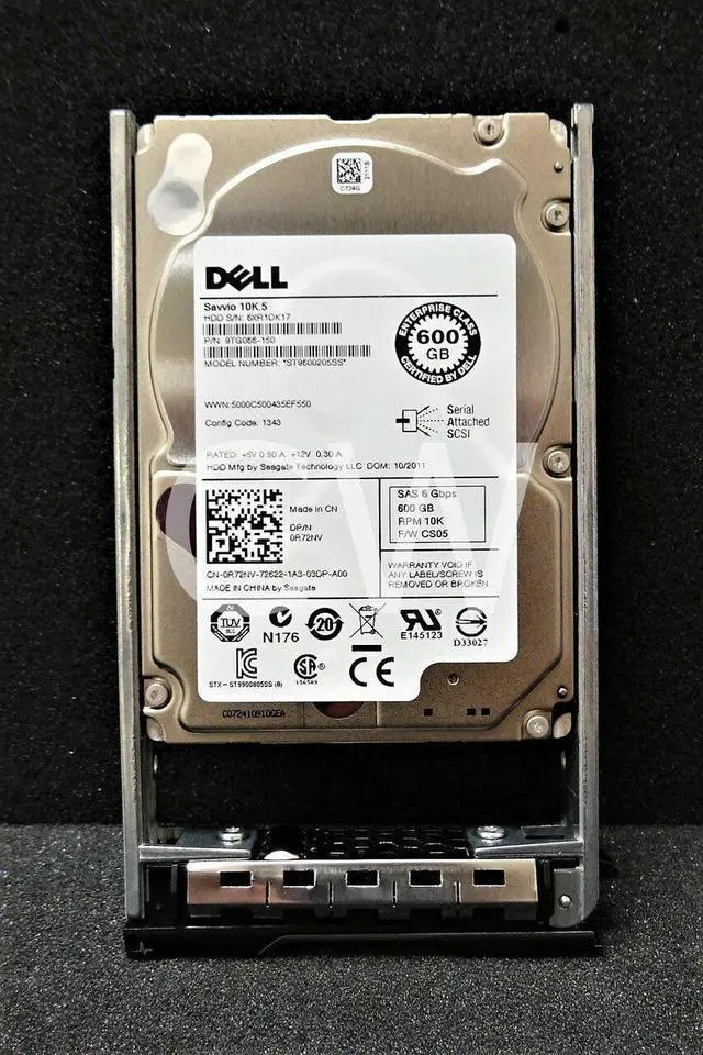 Main image of R72NV ST9600205SS Dell SAVVIO 10K.5 600GB 10K RPM 6Gb/s 2.5" SAS HDD Hard Drive