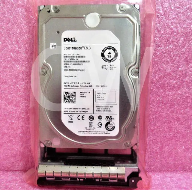 Alt view image 2 of 2 - 529FG ST4000NM0023 Dell 4TB 7200RPM 6Gbps 3.5" SAS SERVER HDD Hard Drive W/Caddy