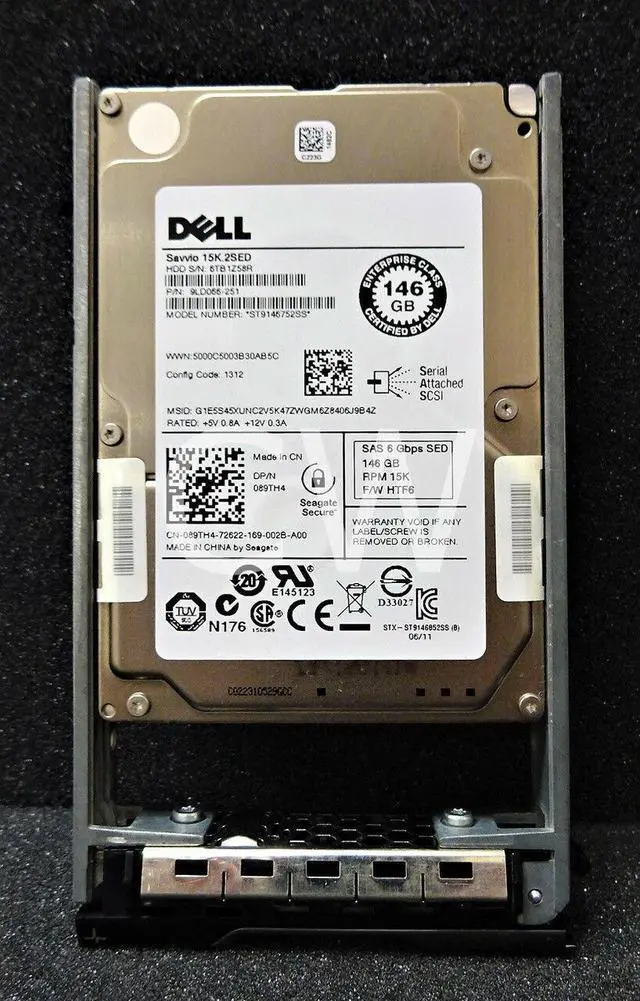 Alt view image 2 of 2 - 89TH4 ST9146752SS Dell 146GB 15K RPM 6Gb/s SFF 2.5" SAS SERVER HDD Hard Drive