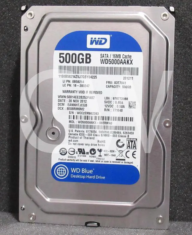 Alt view image 2 of 2 - Western Digital BLUE WD5000AAKX 500GB 7200RPM 6Gb/s 3.5" SATA Hard Drive