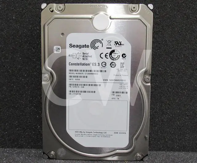Alt view image 2 of 2 - ST3000NM0023 Seagate 9ZM278 3TB 7.2K RPM 6Gb/s 3.5" SAS SERVER HDD Hard Drive