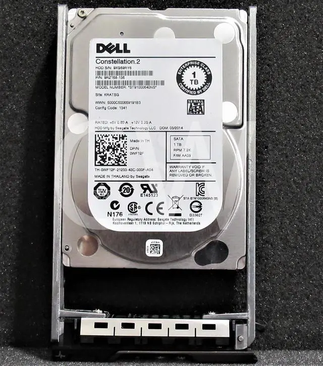 Alt view image 2 of 2 - WF12F ST91000640NS Dell CONSTELLATION .2 1TB 7200RPM 6Gbps 2.5" SATA Hard Drive