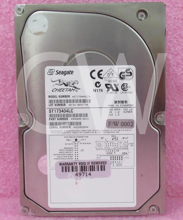 Alt view image 2 of 2 - ST173404LC Seagate 9N8006 CHEETAH 73.4GB 10K U160 80-Pin 4MB SCSI 3.5"Hard Drive