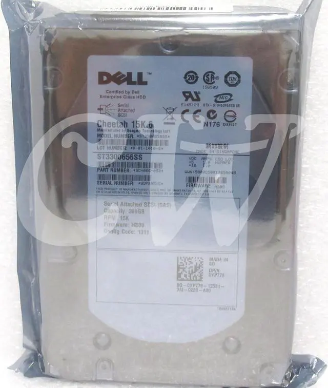 Alt view image 2 of 2 - YP778 0YP778 Dell 300GB 15K RPM 3Gb/s 3.5" SAS Hard Drive ST3300656SS