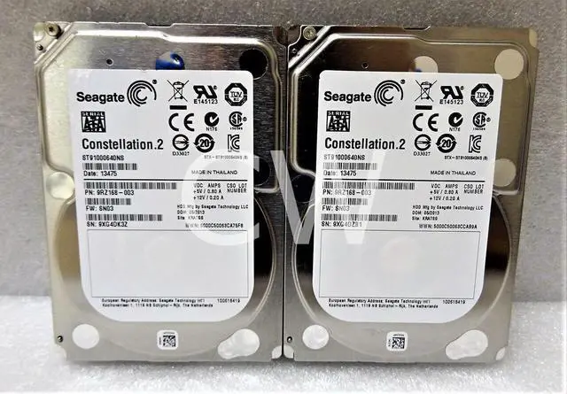 Main image of (AS IS) Lot of 2 Seagate ST91000640NS 1TB 7.2K 6Gb/s 64MB 2.5in SATA Hard Drive