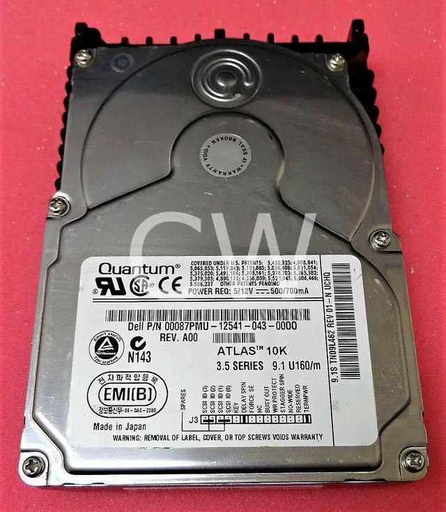Alt view image 2 of 2 - TN09L462 00087PMU Dell Quantum 9GB 10K RPM 3.5" SCSI Hard Drive