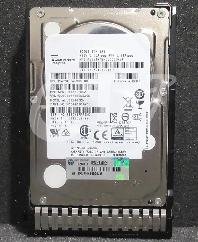 Alt view image 2 of 2 - 759208-B21 744995-001 HPE 300GB 15K RPM 12Gb/s 2.5" SAS SERVER HDD Hard Drive