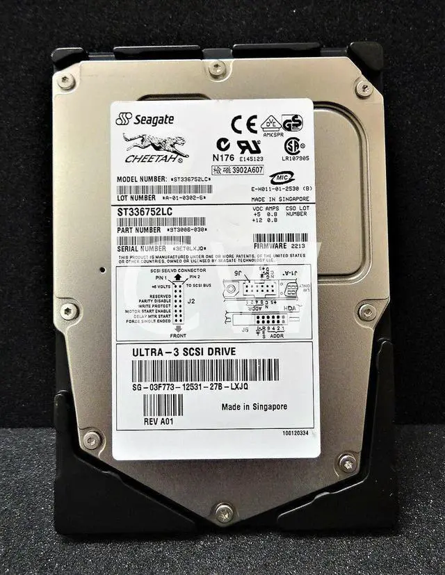 Alt view image 2 of 2 - ST336752LC Seagate CHEETAH X15 36.7GB 15K U160 SCSI 80-Pin 8MB 3.5" Hard Drive