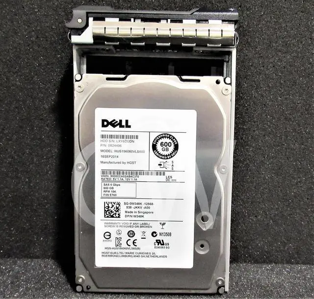 Alt view image 2 of 2 - Dell HUS156060VLS600 W348K 600GB 15K 6Gb/s 3.5" SAS Hard Drive - (ZERO HOURS)