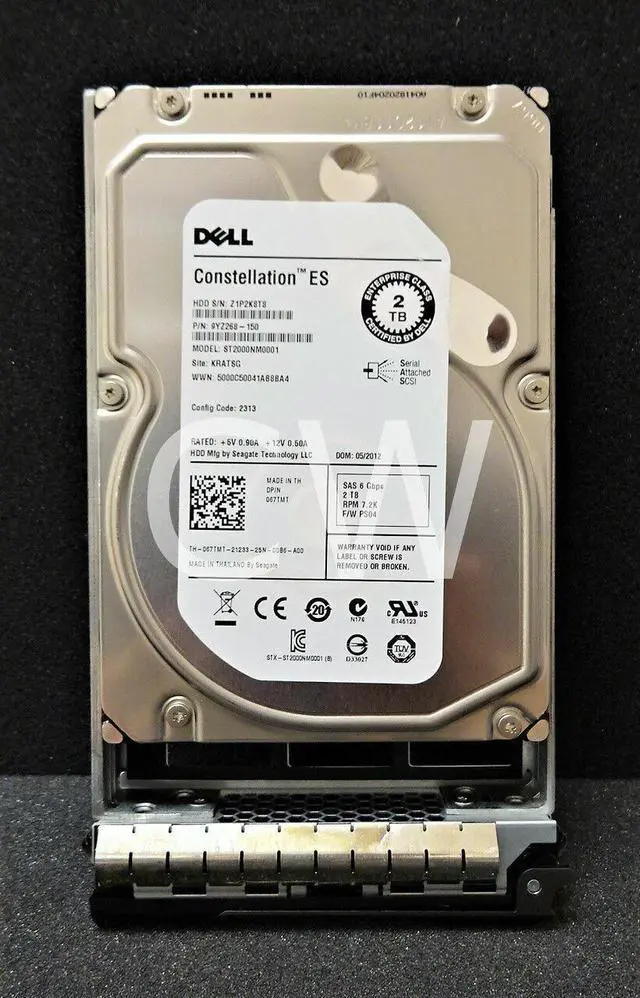 Alt view image 2 of 2 - 67TMT 067TMT Dell ST2000NM0001 2TB 7.2K RPM 6Gb/s 3.5" SAS SERVER HDD Hard Drive