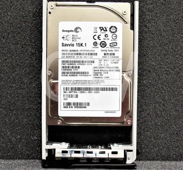 Alt view image 2 of 2 - XT764 ST973451SS Dell 73GB 15000RPM 3Gbps 2.5"SAS SERVER HDD Hard Drive W/R Tray
