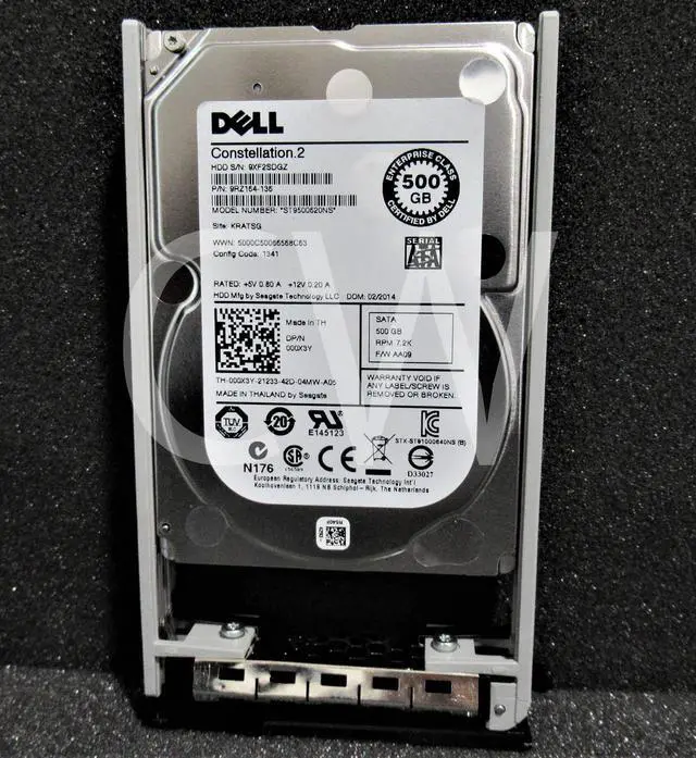 Alt view image 2 of 2 - 00X3Y ST9500620NS Dell 500GB 7200RPM 6Gbps SFF 2.5" SATA SERVER HDD Hard Drive