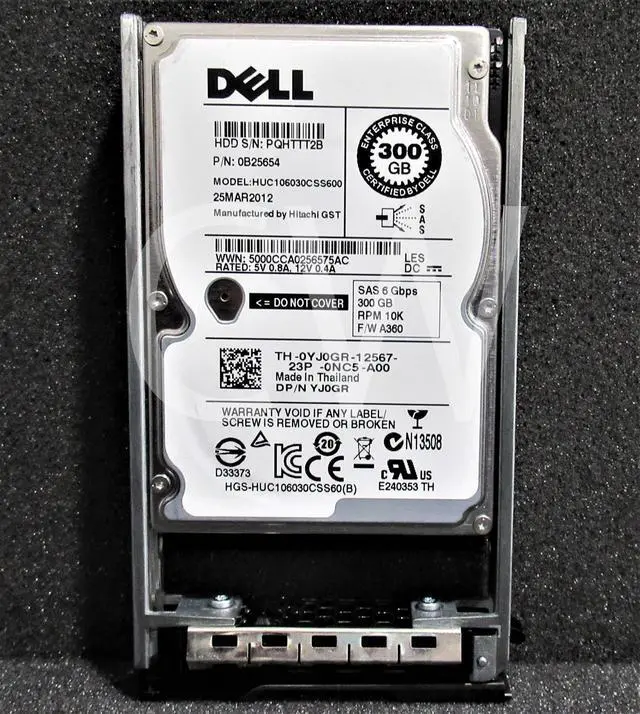 Alt view image 2 of 2 - YJ0GR HUC106030CSS60 Dell 300GB 10K RPM 6Gb/s 2.5" SAS SERVER HDD Hard Drive