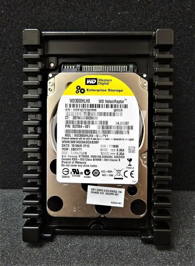 Alt view image 2 of 2 - WD3000HLHX Western Digital 637004-001 300GB 10KRPM 6Gb/s 3.5"SATA HDD Hard Drive