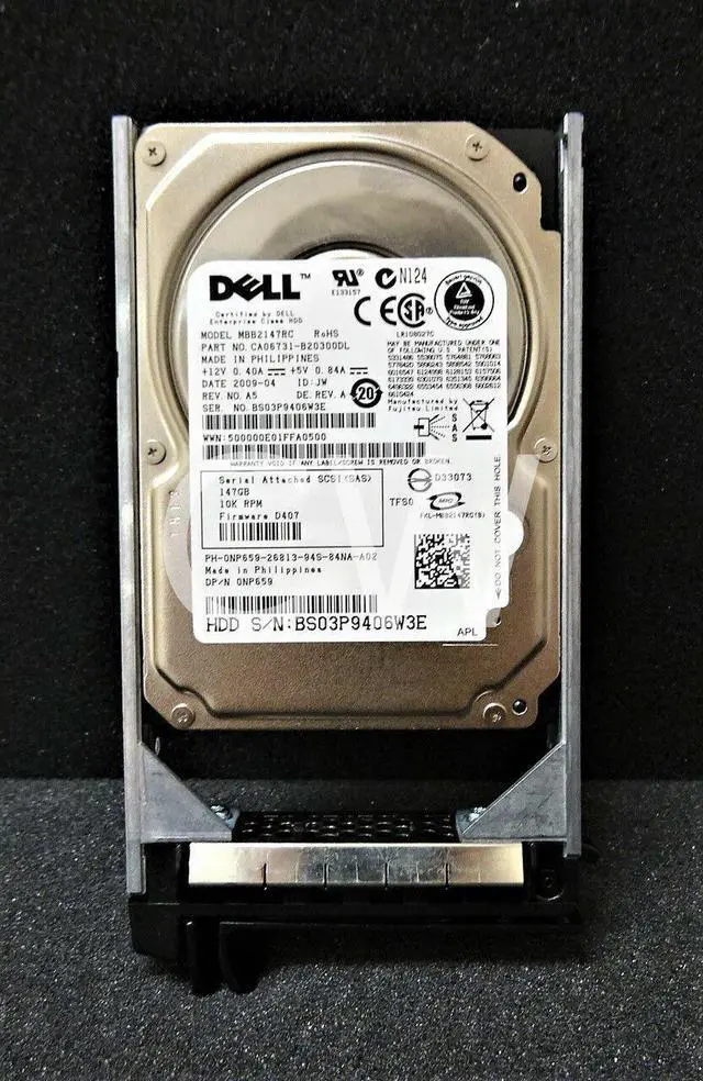 Alt view image 2 of 2 - NP659 MBB2147RC Dell 147GB 10K RPM 3Gb/s SFF 2.5" SAS SERVER HDD HARD DRIVE