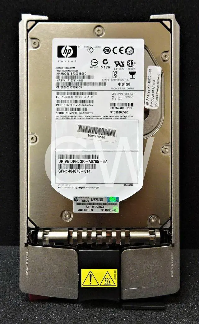 Alt view image 2 of 2 - 411089-B22 411261-001 HP 300GB 15K RPM 8MB U320 80Pin 3.5" SCSI Hard Drive