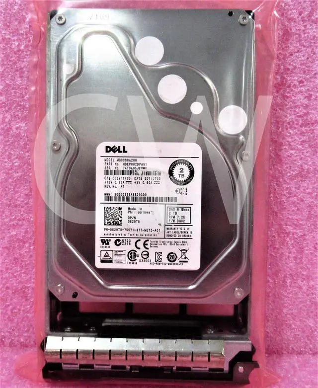 Alt view image 2 of 2 - 829T8 MG03SCA200 Dell 2TB 7.2K RPM 6Gb/s LFF 3.5" SAS SERVER HDD Hard Drive