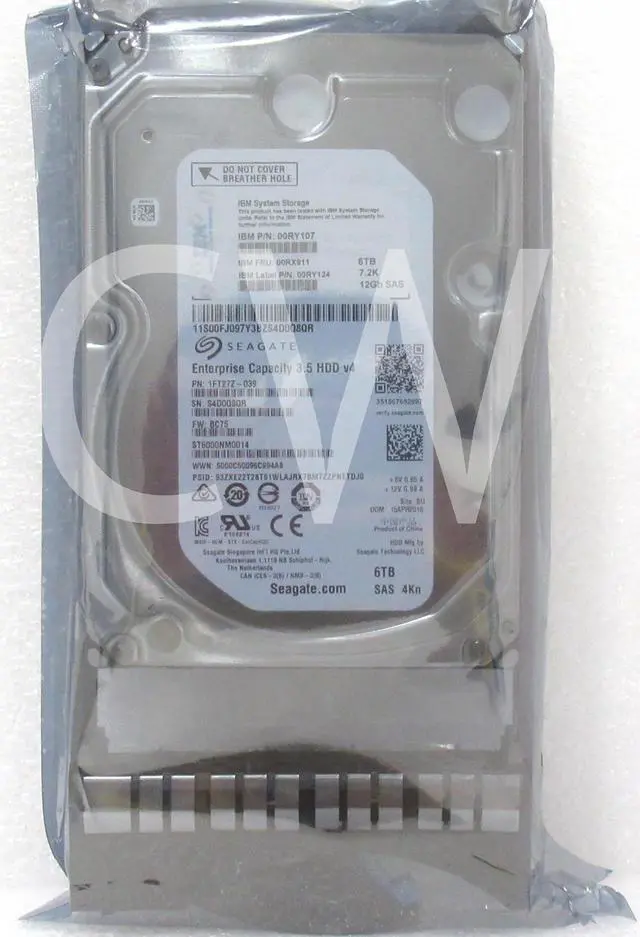 Alt view image 2 of 4 - 00RX911 00RY107 00RY124 IBM 6TB 7.2K RPM 12Gbps 3.5" SAS Hard Drive For STORWIZE