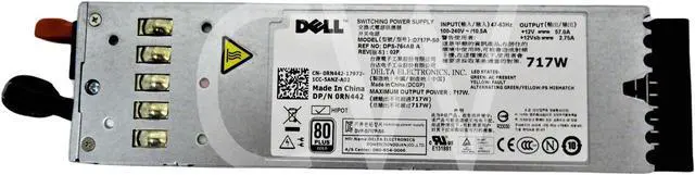 Alt view image 2 of 3 - RN442 0RN442 Dell POWEREDGE 717-Watts 80 Plus Gold Switching Power Supply