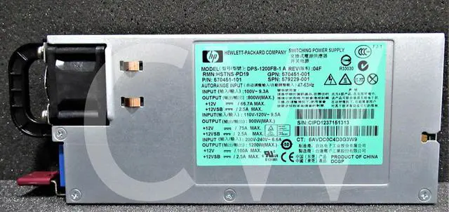 Alt view image 2 of 2 - 578322-B21 579229-001 570451-001 HP 1200W HE AC Switching POWER SUPPLY