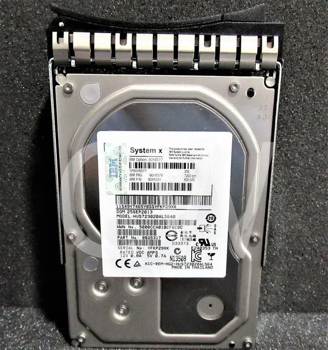 Main image of 90Y8578 90Y8577 90Y8581 IBM 3TB 7200RPM 6Gbps NL 3.5" SAS SERVER HDD Hard Drive