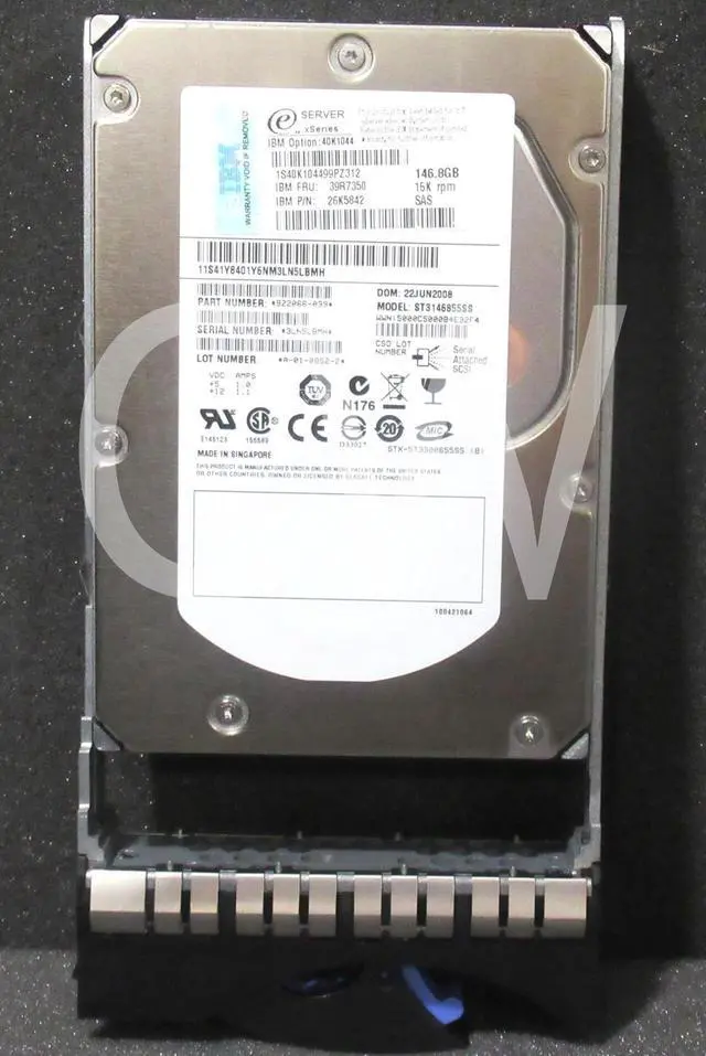 Alt view image 2 of 2 - 39R7350 26K5842 40K1044 IBM 146GB 15K RPM 3Gbps 3.5" SAS SERVER HDD Hard Drive