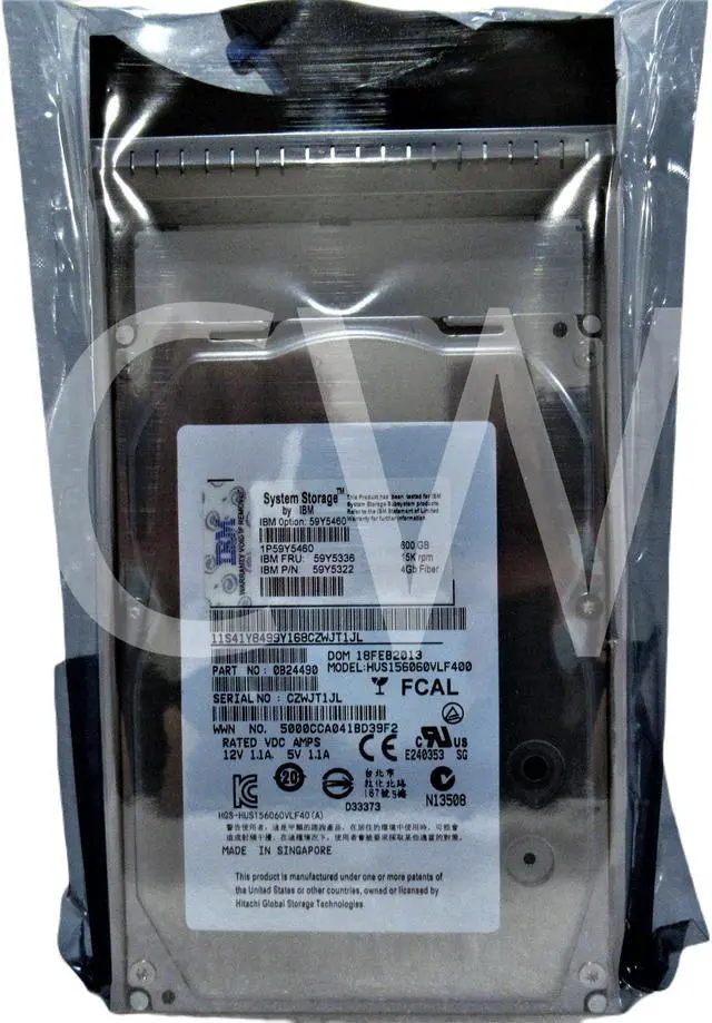 Alt view image 2 of 2 - 59Y5336 59Y5322 59Y5460 IBM 600GB 15000RPM 4Gbps HotSwap 3.5" FC-AL Hard Drive