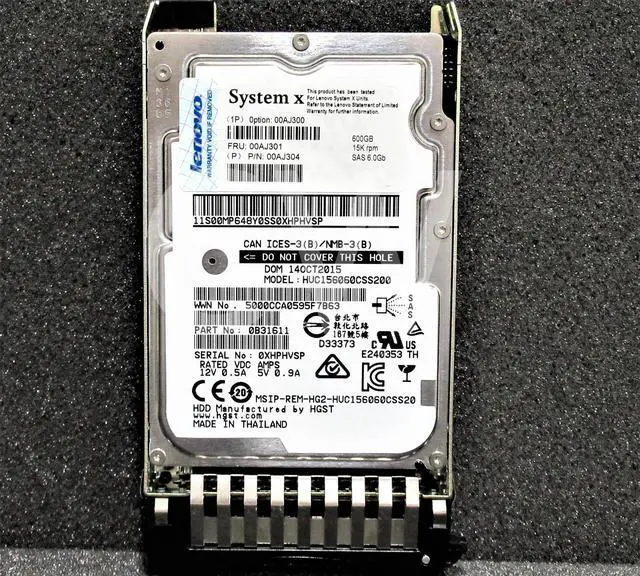 Alt view image 2 of 2 - IBM 00AJ301 00AJ300 00AJ304 600GB 15K RPM 6Gb/s 2.5" SAS SERVER HDD Hard Drive