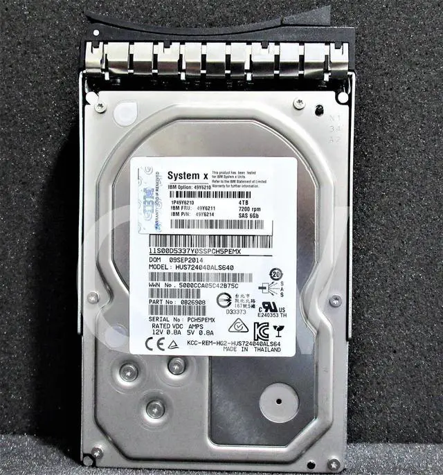 Main image of 49Y6211 49Y6210 49Y6214 IBM 4TB 7.2K RPM 6Gb/s 3.5" SAS SERVER HDD Hard Drive