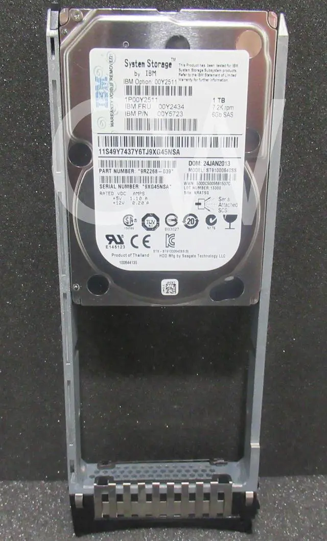 Alt view image 2 of 2 - 00Y2434 00Y2511 00Y5723 IBM 1TB 7200RPM 6Gbps Nearline 2.5" SAS HDD Hard Drive