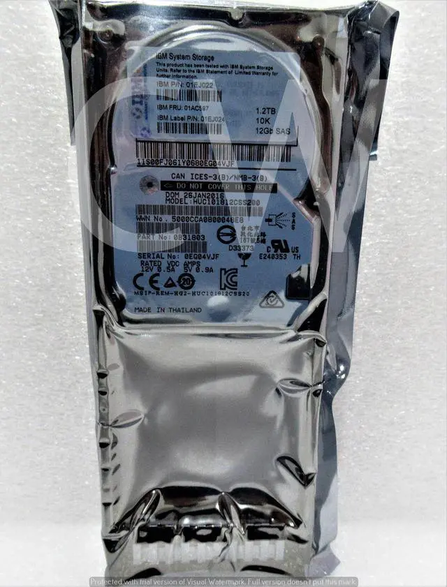 Alt view image 2 of 2 - 01AC597 01EJ022 01EJ024 IBM 1.2TB 10000RPM 12Gbps 2.5" SAS SERVER HDD Hard Drive