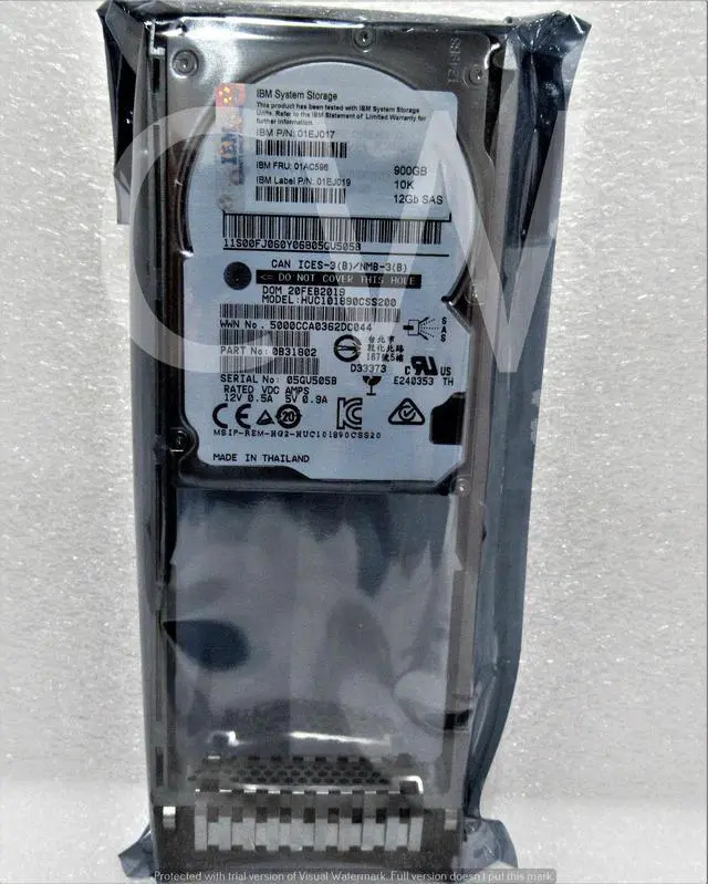 Alt view image 2 of 2 - IBM 01AC596 01EJ017 01EJ019 900GB 10000RPM 12Gbps 2.5" SAS SERVER HDD Hard Drive