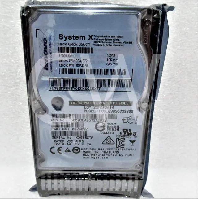 Alt view image 2 of 2 - 00AJ072 00AJ071 00AJ075 LENOVO 900GB 10K RPM 6Gb/s 2.5" SAS HDD Hard Drive
