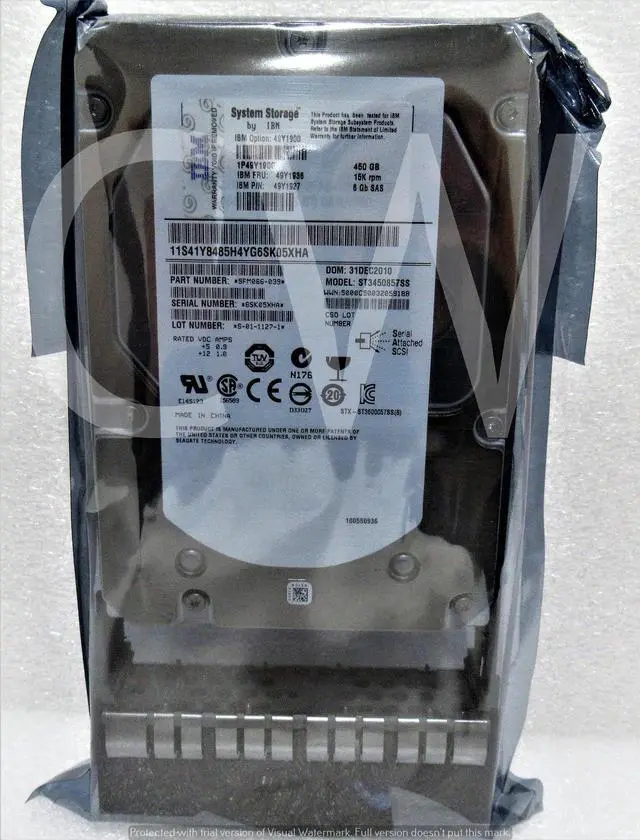 Alt view image 2 of 2 - 49Y1936 49Y1900 49Y1927 IBM SYSTEM 450GB 15000RPM 6Gbps 3.5" SAS HDD Hard Drive