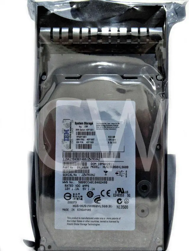 Alt view image 2 of 2 - 49Y1937 49Y1901 49Y1928 IBM 600GB 15K RPM 6Gb/s 3.5" SAS SERVER HDD Hard Drive