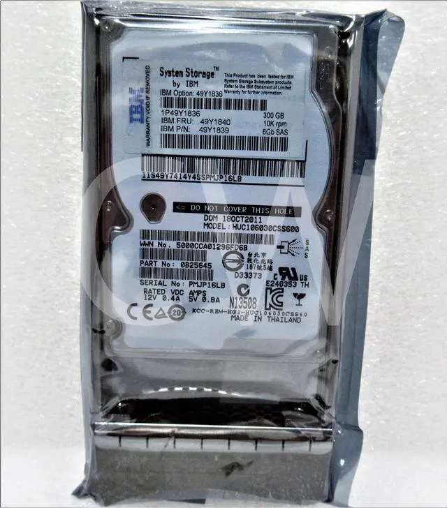 Main image of 49Y1840 49Y1836 49Y1839 IBM 300GB 10000RPM 6Gbps 2.5" SAS SERVER HDD Hard Drive