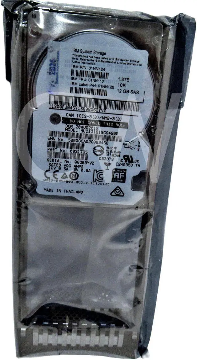 Alt view image 2 of 2 - 01NN110 01NN124 01NN126 IBM 1.8TB 10000RPM 12Gbps 2.5" SAS SERVER HDD Hard Drive
