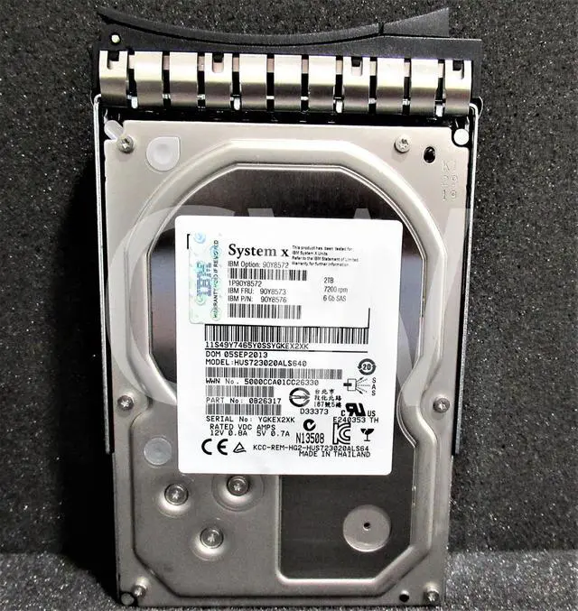 Alt view image 2 of 2 - 90Y8573 90Y8572 90Y8576 IBM 2TB 7.2K RPM 6Gb/s HS 3.5" SAS SERVER HDD Hard Drive