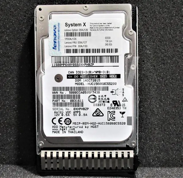 Alt view image 2 of 2 - IBM 00AJ127 00AJ126 00AJ130 600GB 15K RPM 6Gb/s 2.5" SAS SERVER HDD Hard Drive