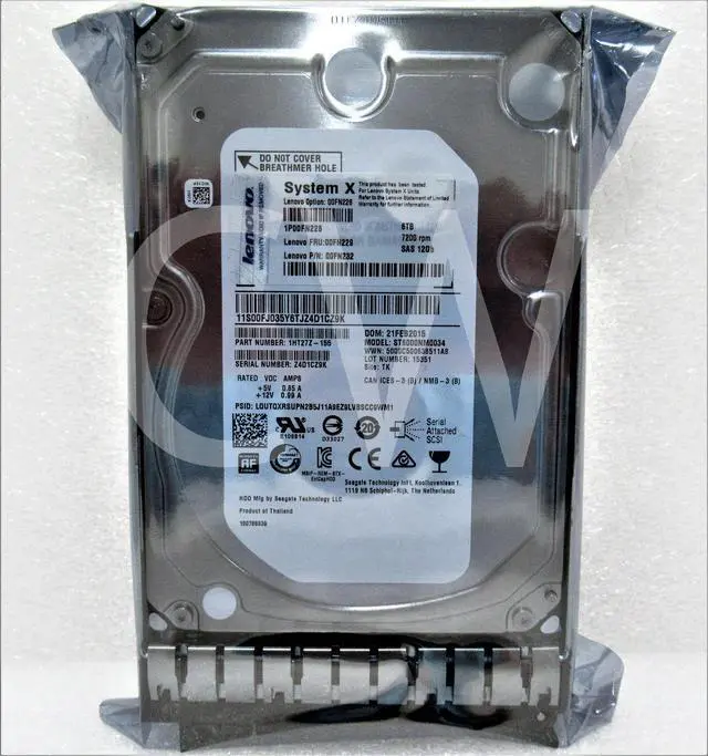 Alt view image 2 of 2 - 00FN229 00FN228 00FN232 IBM 6TB 7.2K RPM 12Gb/s NL G2HS 3.5" SAS HDD Hard Drive