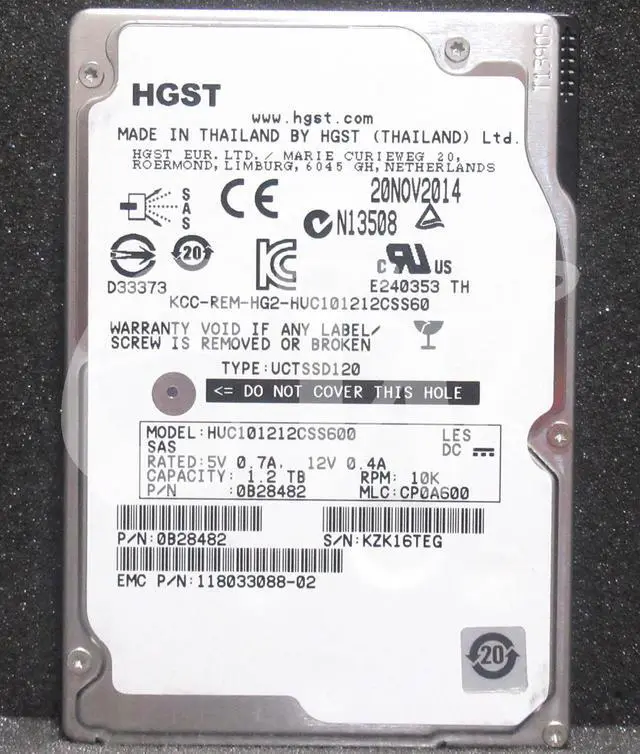 Alt view image 2 of 2 - HGST HUC101212CSS600 0B28482 1.2TB 10K RPM 6Gb/s 2.5" SAS HDD Hard Drive