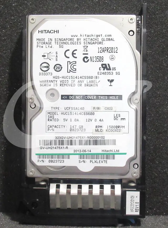 Alt view image 2 of 2 - 0B23723 HITACHI HUC151414CSS60 ULTRASTAR 147GB 15K 6G 64MB 2.5in SAS Hard Drive