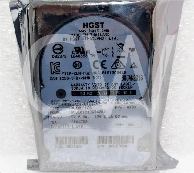 Alt view image 2 of 2 - HUC101812CS4200  0B29920 HGST 1.2TB 10000RPM 12Gbps 2.5" SAS HDD Hard Drive