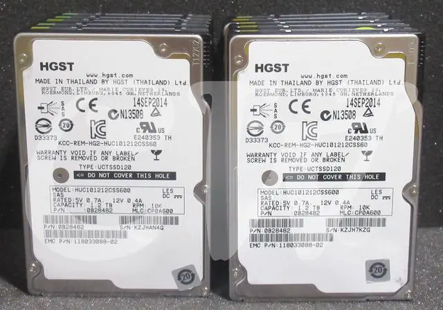 Main image of LOT OF 10 - HGST HUC101212CSS600 0B28482 1.2TB 10K RPM 6Gb/s 2.5" SAS Hard Drive
