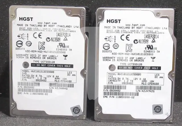 Alt view image 3 of 4 - LOT OF 10 - HGST HUC101212CSS600 0B28482 1.2TB 10K RPM 6Gb/s 2.5" SAS Hard Drive