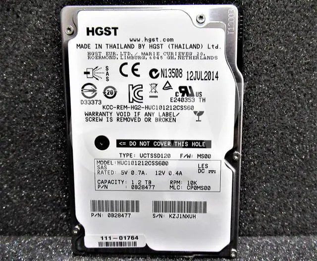 Alt view image 4 of 4 - LOT OF 10 - HGST HUC101212CSS600 0B28482 1.2TB 10K RPM 6Gb/s 2.5" SAS Hard Drive