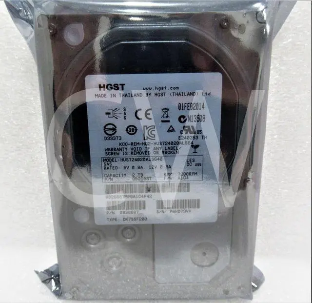 Alt view image 2 of 2 - HUS724020ALS640 0B26887 Hitachi 2TB 7.2K RPM 6Gb/s 3.5" SAS HDD Hard Drive