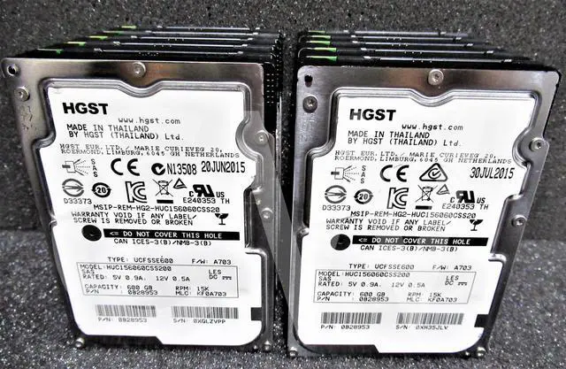 Alt view image 3 of 3 - LOT OF 10 - Hitachi 0B28953 600GB 15K RPM 12Gb/s 2.5" SAS SERVER HDD Hard Drive