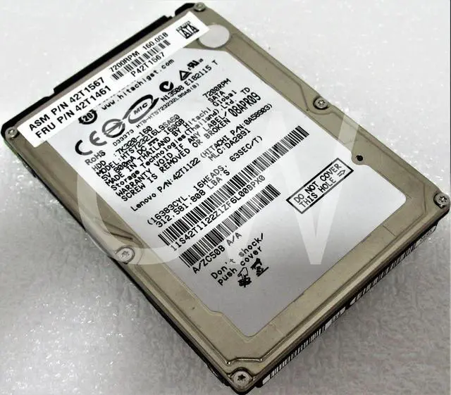 Main image of HTS723216L9SA60 Hitachi TRAVELSTAR 160GB 7.2K RPM 1.5Gb/s 2.5" SATA Hard Drive