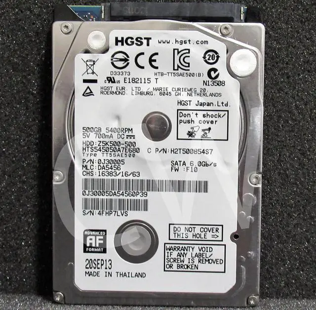 Alt view image 2 of 2 - Hitachi HTS545050A7E680 0J30005 500GB 5400RPM 6Gbps 2.5"SATA LaptopHDD HardDrive